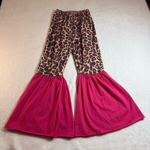 Leopard Print and Pink Flare Kids Pants